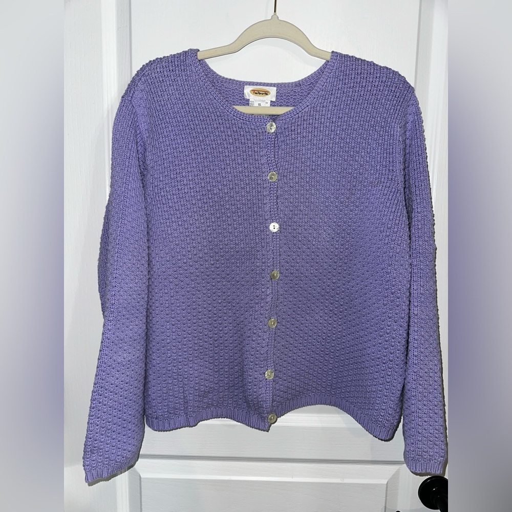 Talbots Lavender Knit Cardigan- Vintage